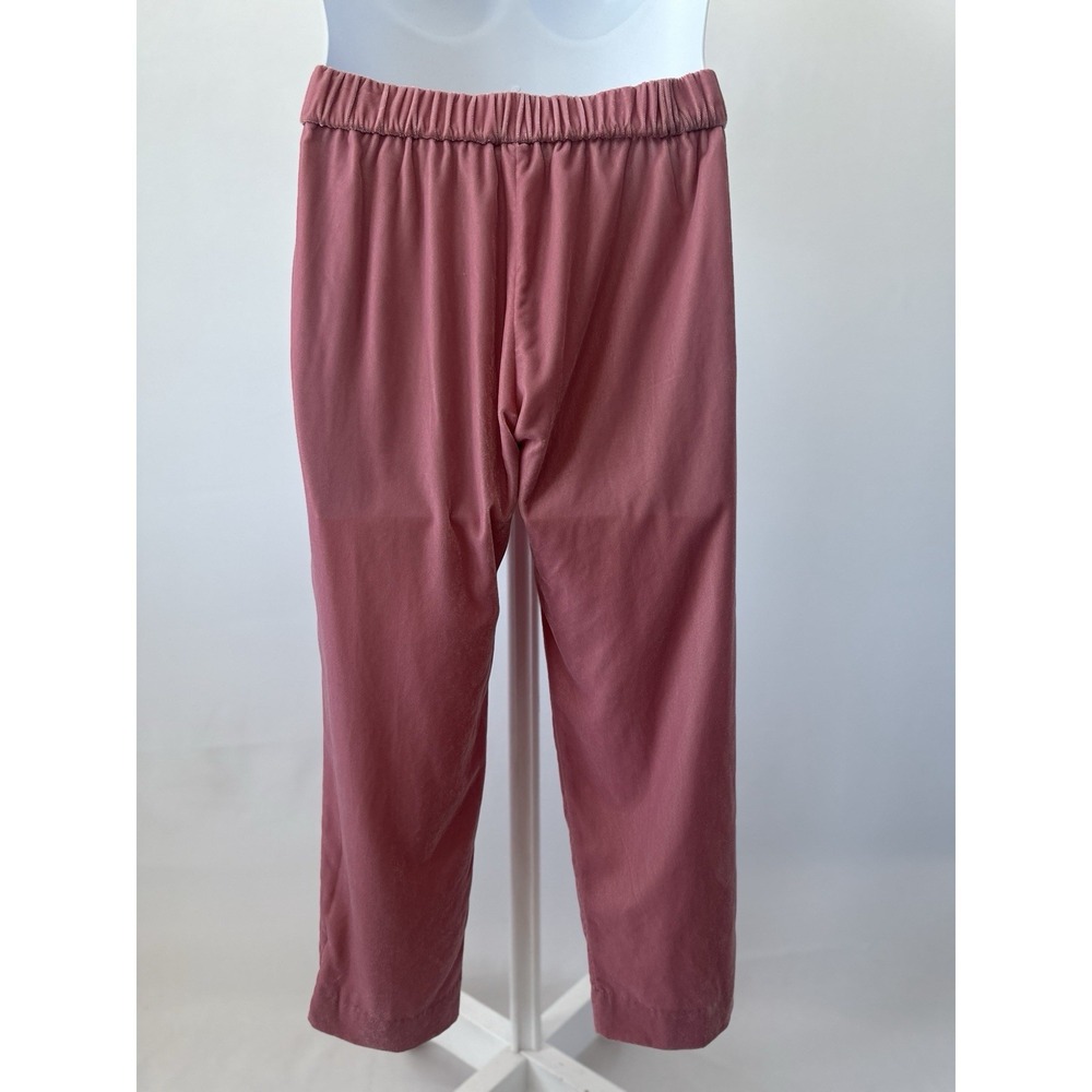 J.Crew Women's Sz: 8 Rose Pink Velvet Velour Ankle Pant - Picture 2 of 4
